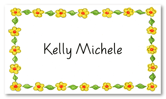 Kelly's Yellow Border Calling Card Design
