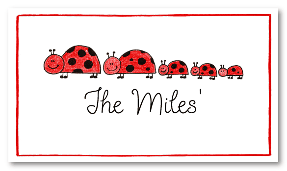 Ladybug Family Of 5 Personal Calling Cards