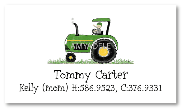 Green Tractor Calling Card