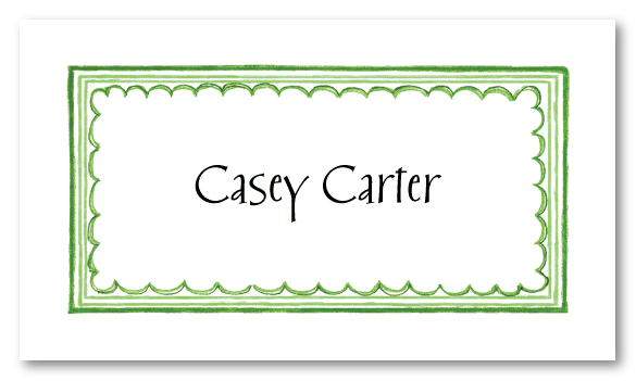 Triple Green Border Calling Cards