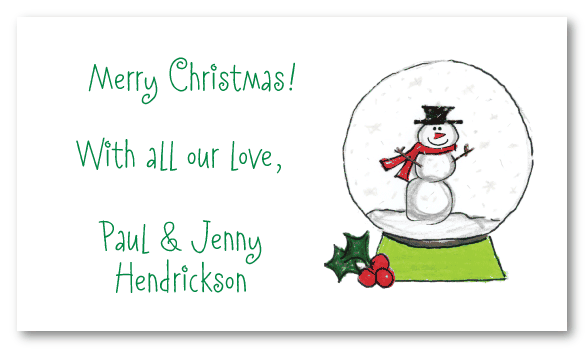 Christmas Snow Globe Calling Card