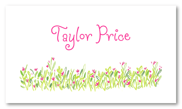 Pink Wildflower Calling Card