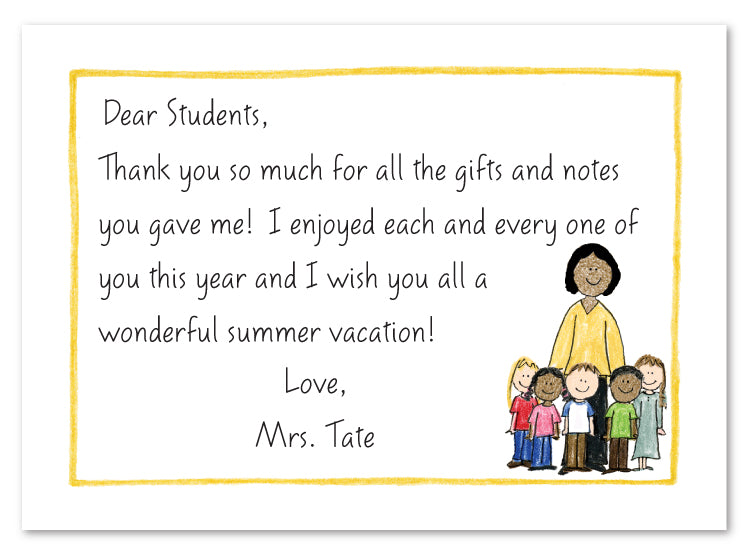 African American Teachers Class Flat Note Card