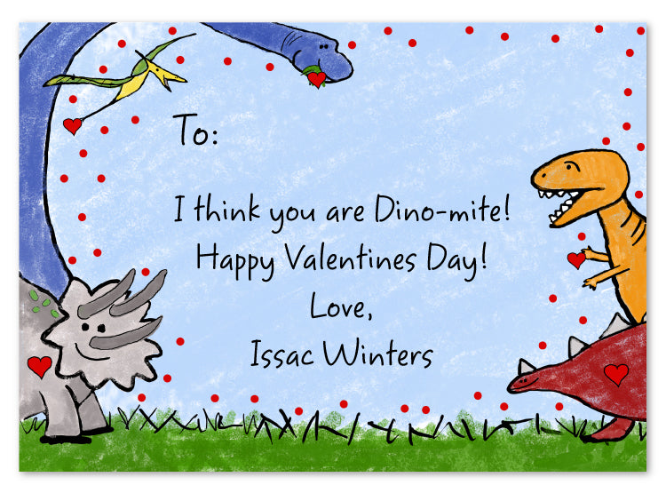 Dinosaur Valentine Cards