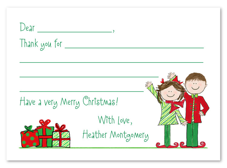 Christmas Elves Flat Card