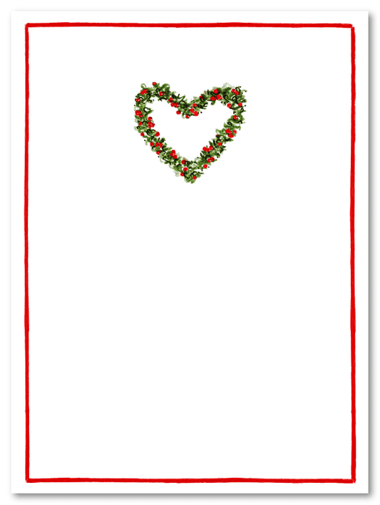Holly Heart Personalized Christmas Card