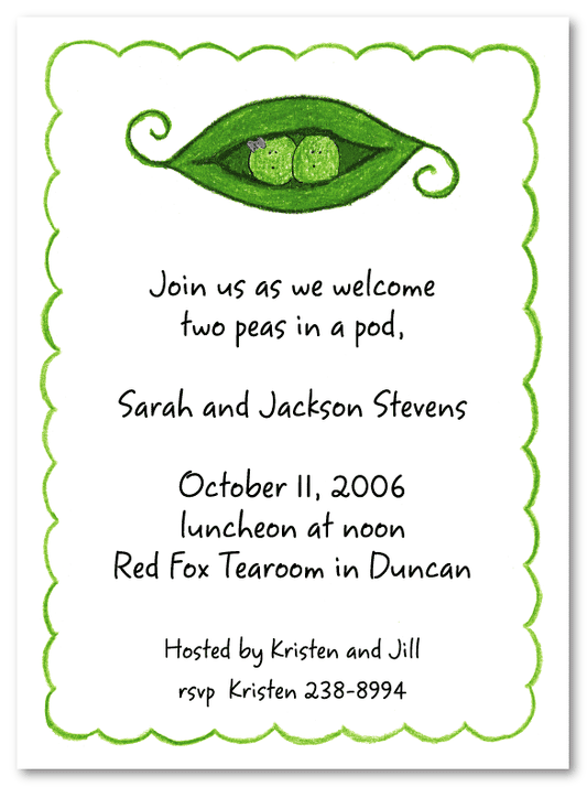 Peapod Family Girl & Boy Invitations