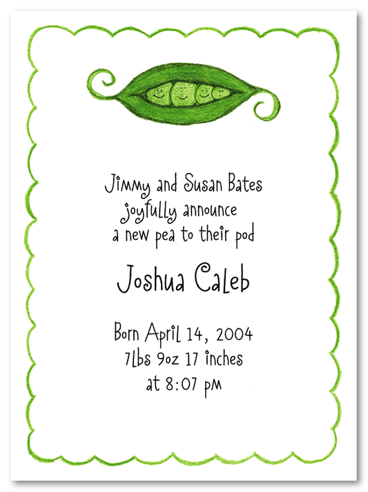 Peapod Family Of 4 Birthing Announcements