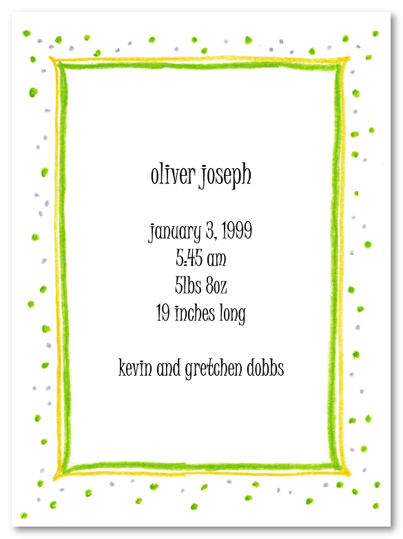 Green Speckled Border Party Invitations