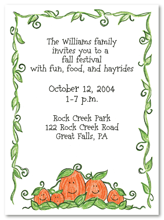 Pumpkin Family Of 5 Party Invitations