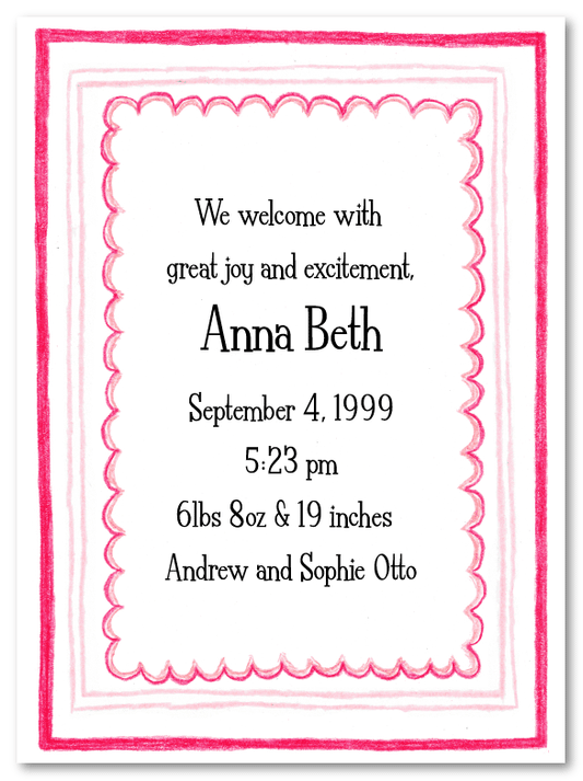 Triple Pink Border Invitations