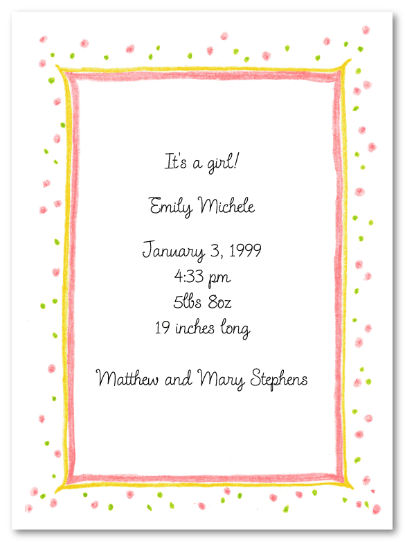 Pink Speckled Border Invitations