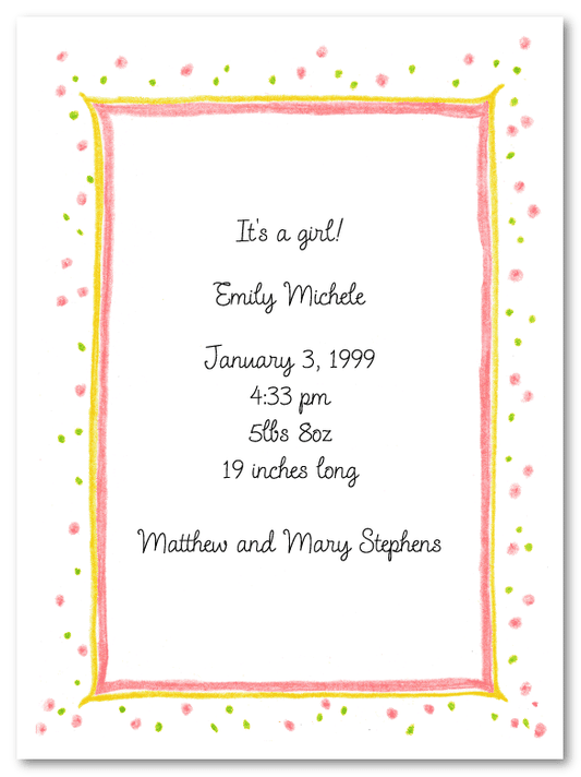 Pink Speckled Border Invitations