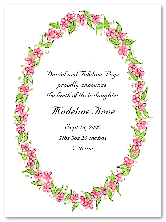 Madeline Oval Border Invitations