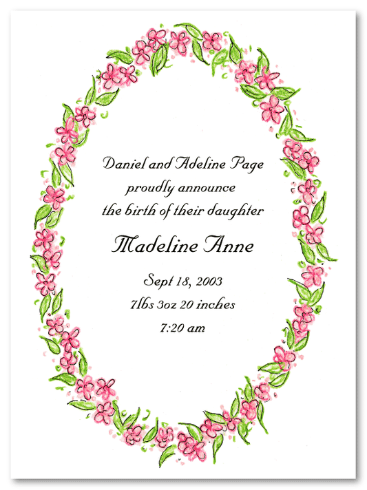 Madeline Oval Border Invitations