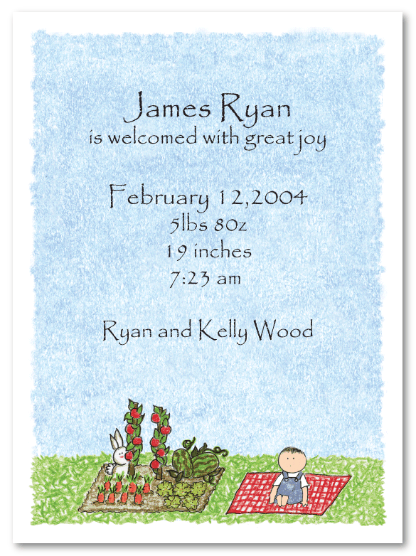 Garden Baby Boy Invitations