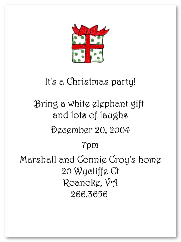 Green & Red Gift Invitations