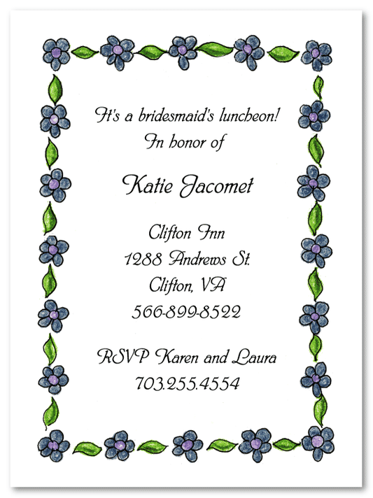 Kelly's Blue Border Invitations