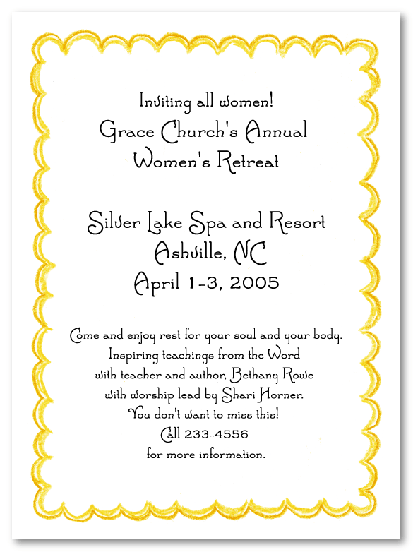 Yellow Scallop Border Invitations