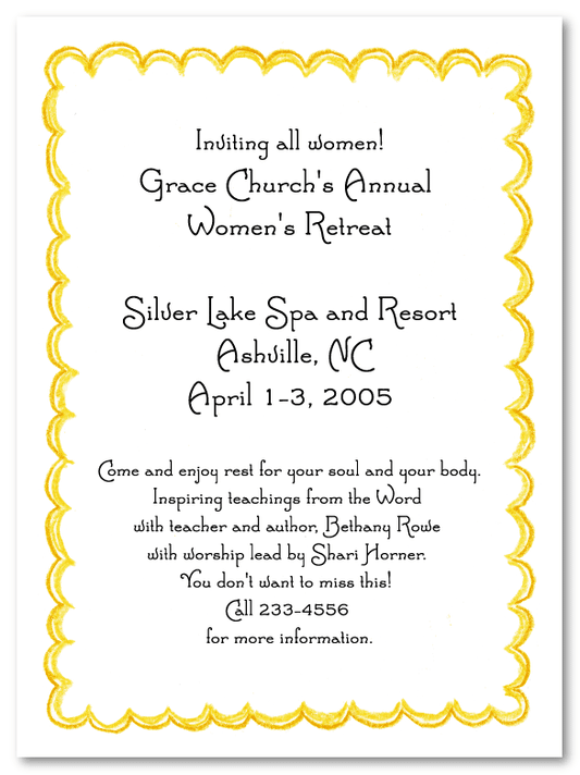 Yellow Scallop Border Invitations