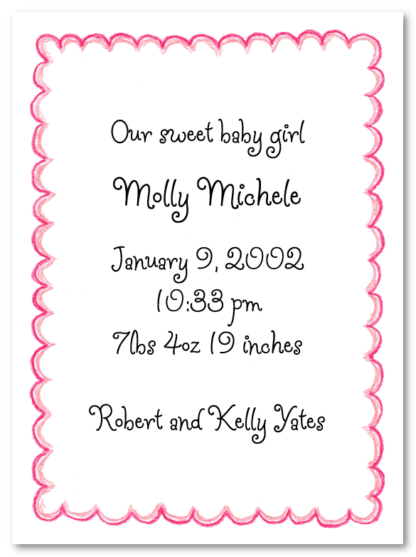 Pink Scallop Border Invitations