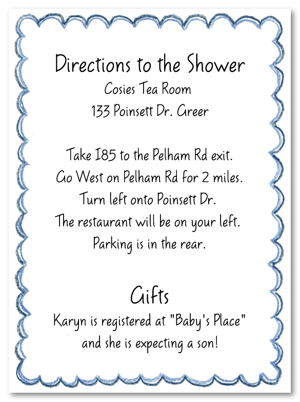 Blue Scallop Border Invitations