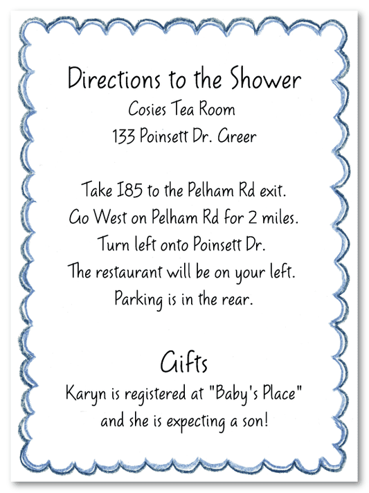 Blue Scallop Border Invitations