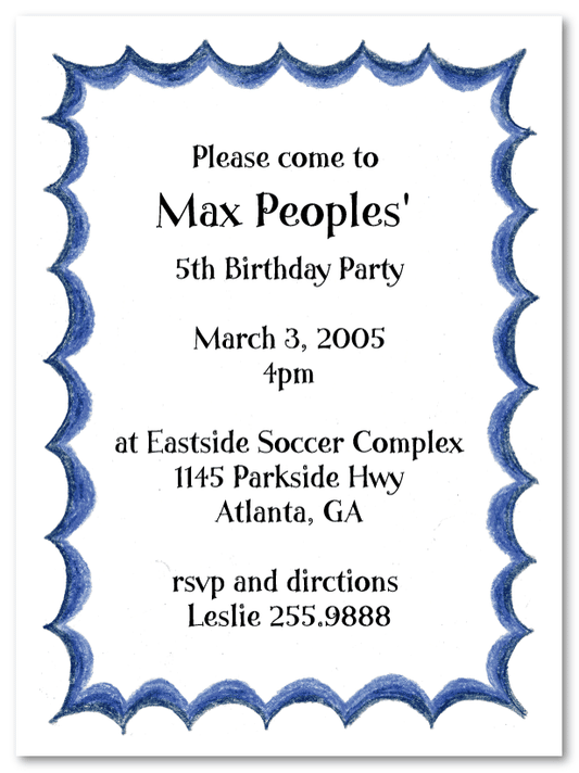 Blue Flare Border Invitations