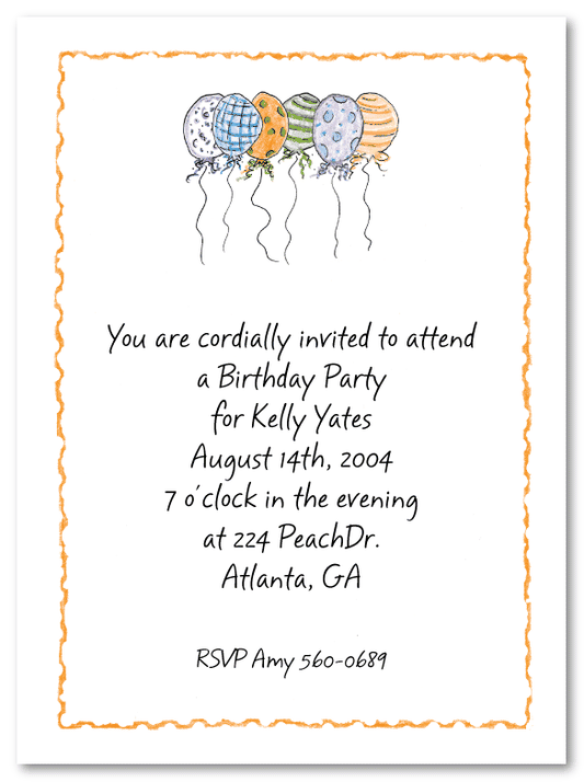 Balloon Bunch Invitations