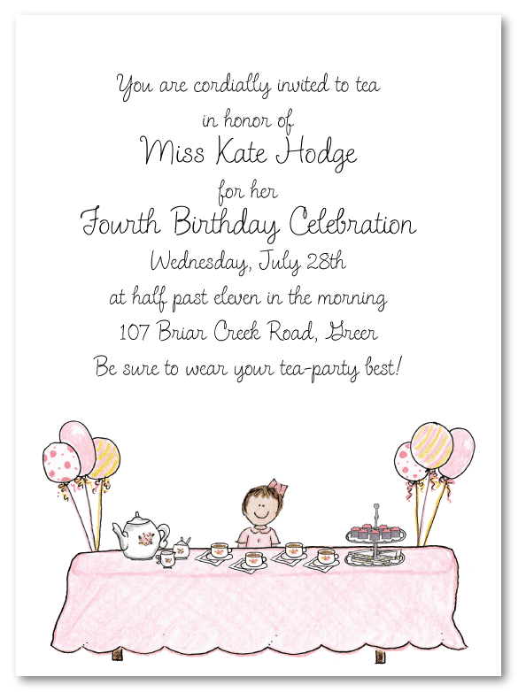 Tea Party Invite Tea Party Invite