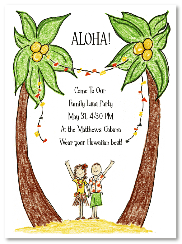 Luau Couples Party Invitation
