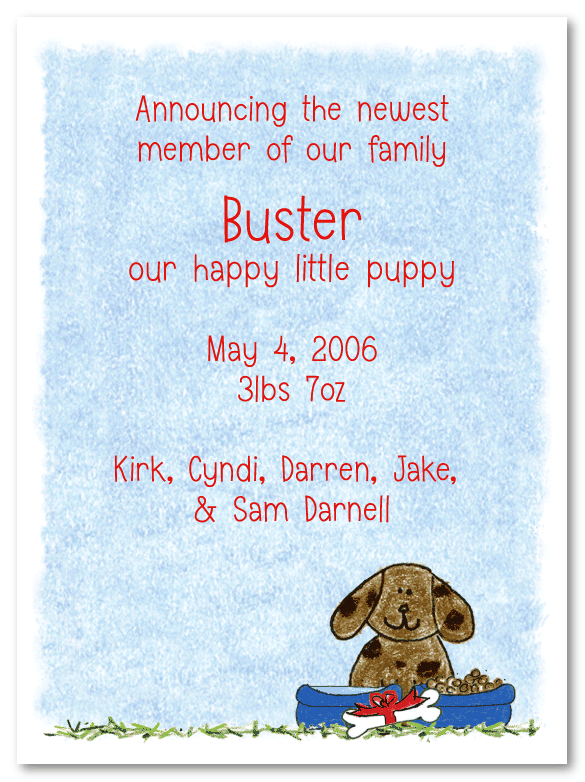 New Dog Announcement