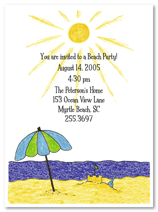 Beach Party Invites
