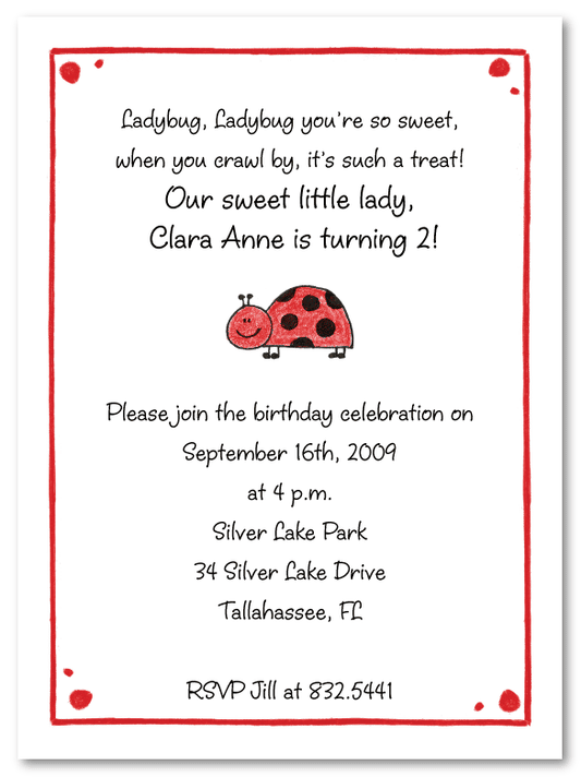 Ladybug Party Invites