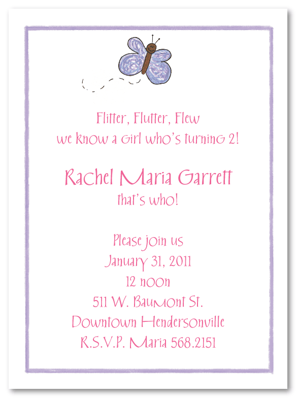 Lynn's Purple Butterfly Invitations