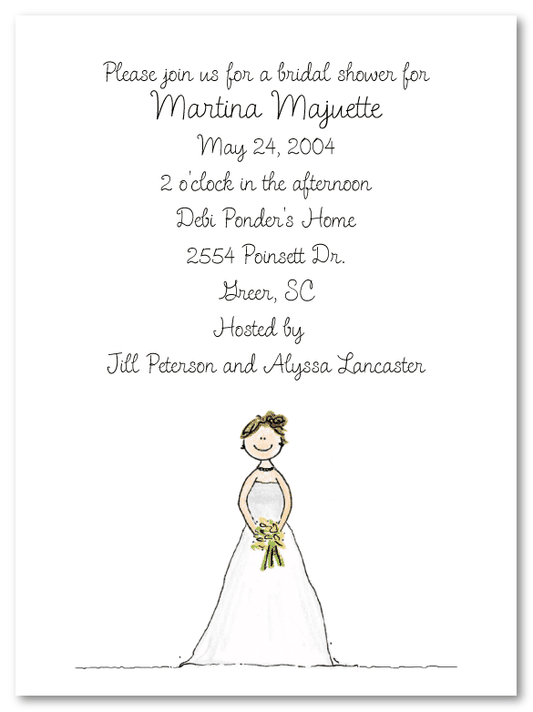 Brunette Bride To Be Party Invitations