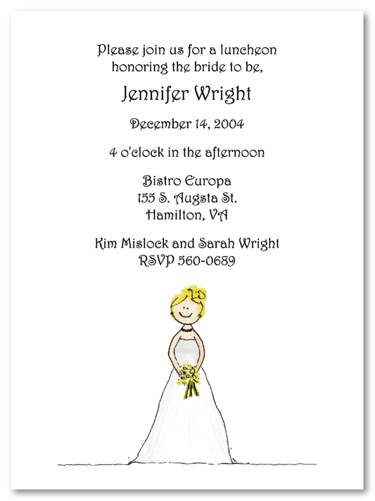 Blonde Bride-To-Be Party Invites