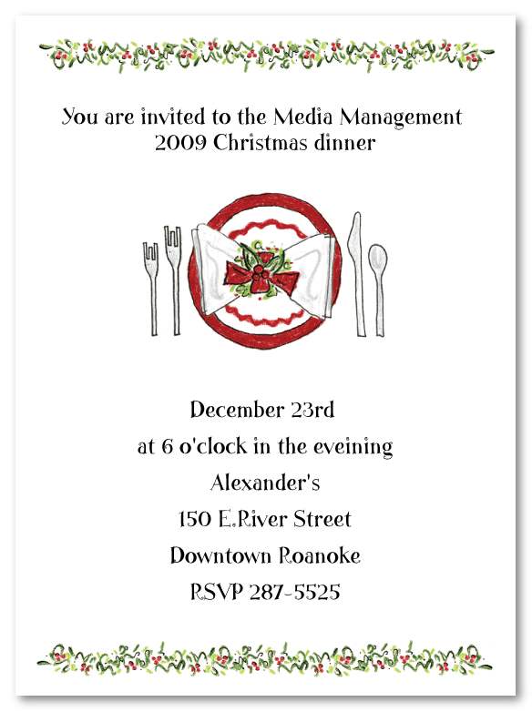 Holly Plate Invitations