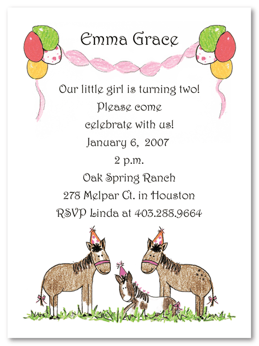 Horse Party Invites