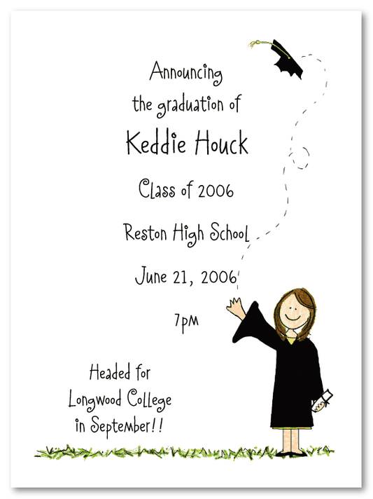 Brunette Girl Graduate Announcements