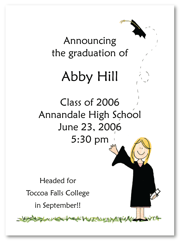 Blonde Girl Graduate Announcements