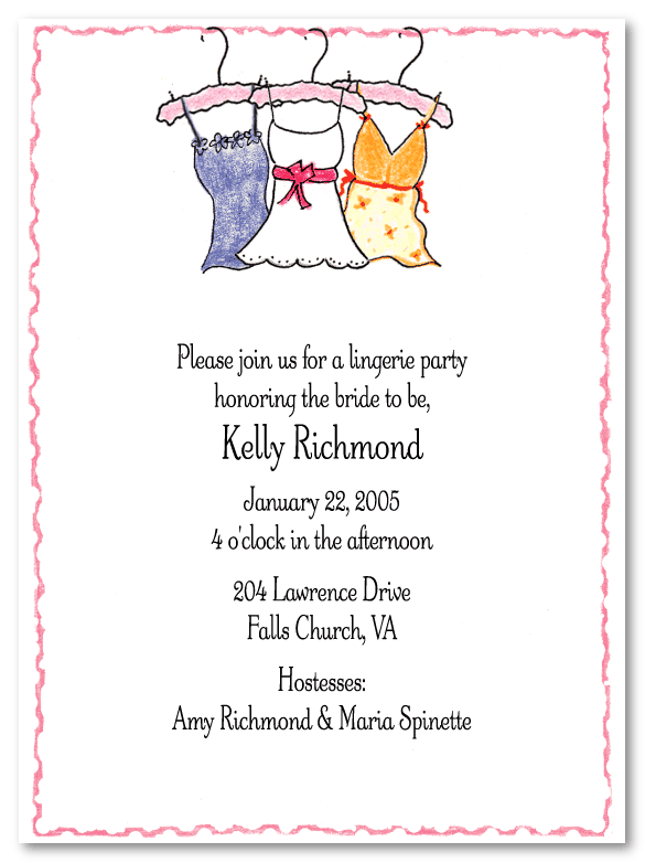Lingerie Party Invitations