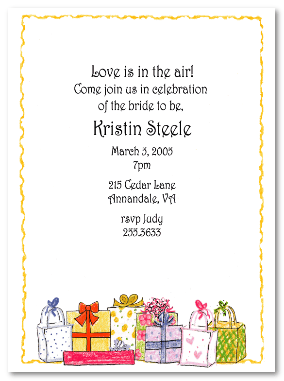 Girly Gift Bunch Invitations