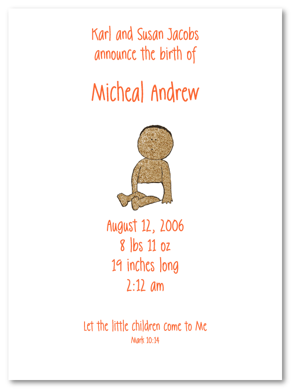 African American Baby Birth Announcements