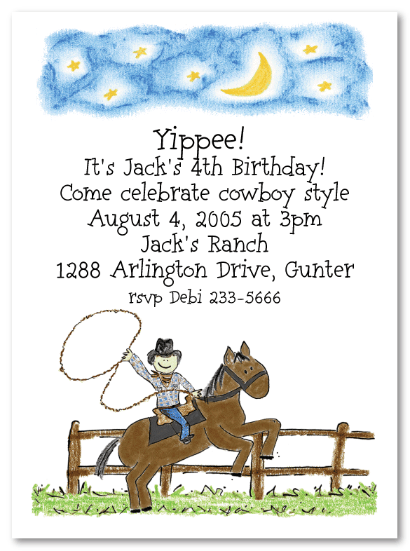 Cowboy Birthday Invitations