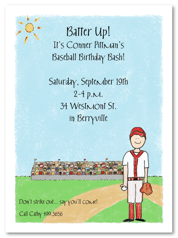 Baseball Player Invitations