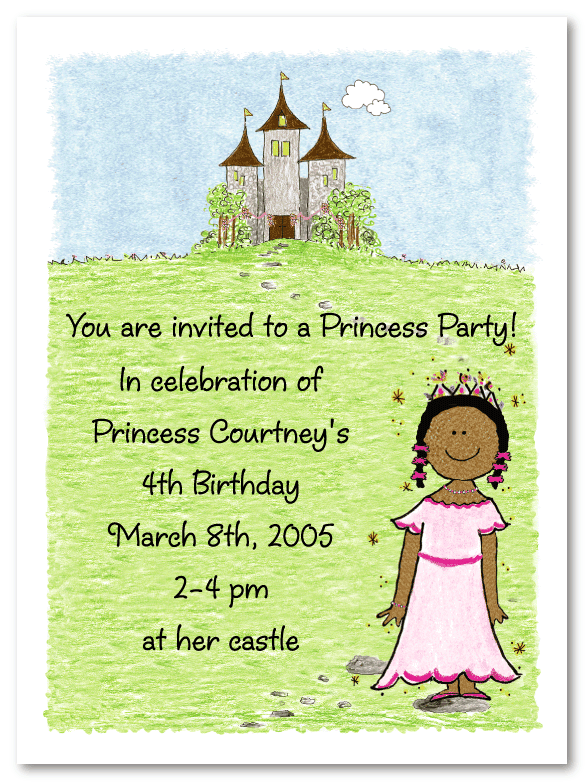 African American Princess Invitations