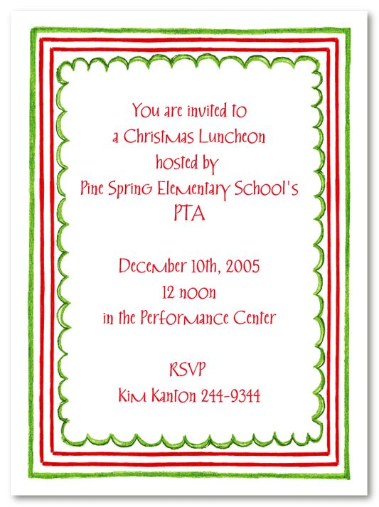 Triple Christmas Border Invitations