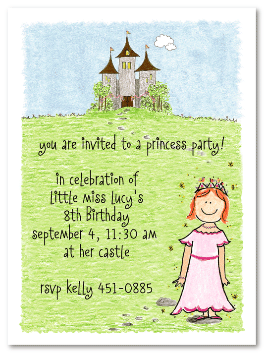 Red Head Princess Invitations