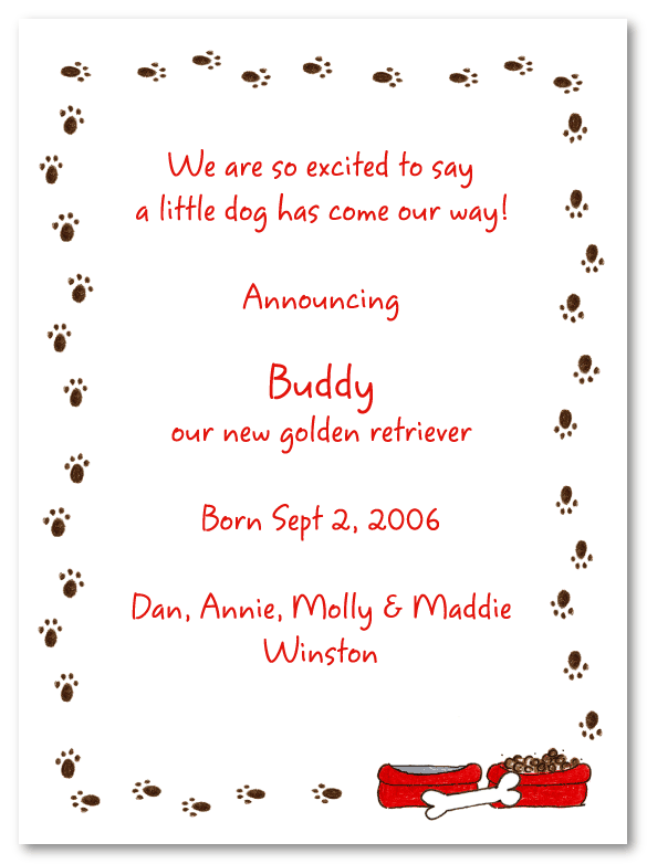 Dog Prints Announcements